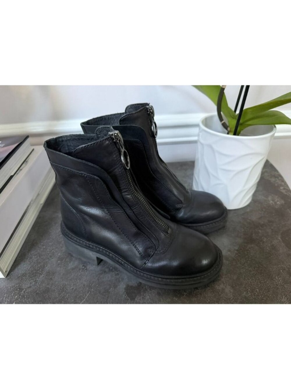 ASH Space Leather Ankle Boots In Black Size 6 - Picture 5 of 9